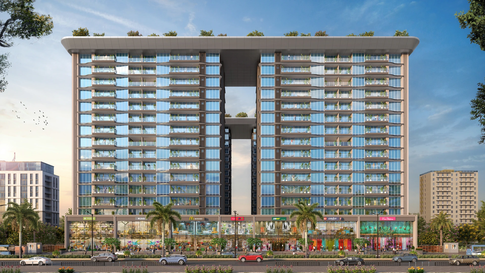 The Domus Menarco 4 Towers Building Elevation View Kharghar